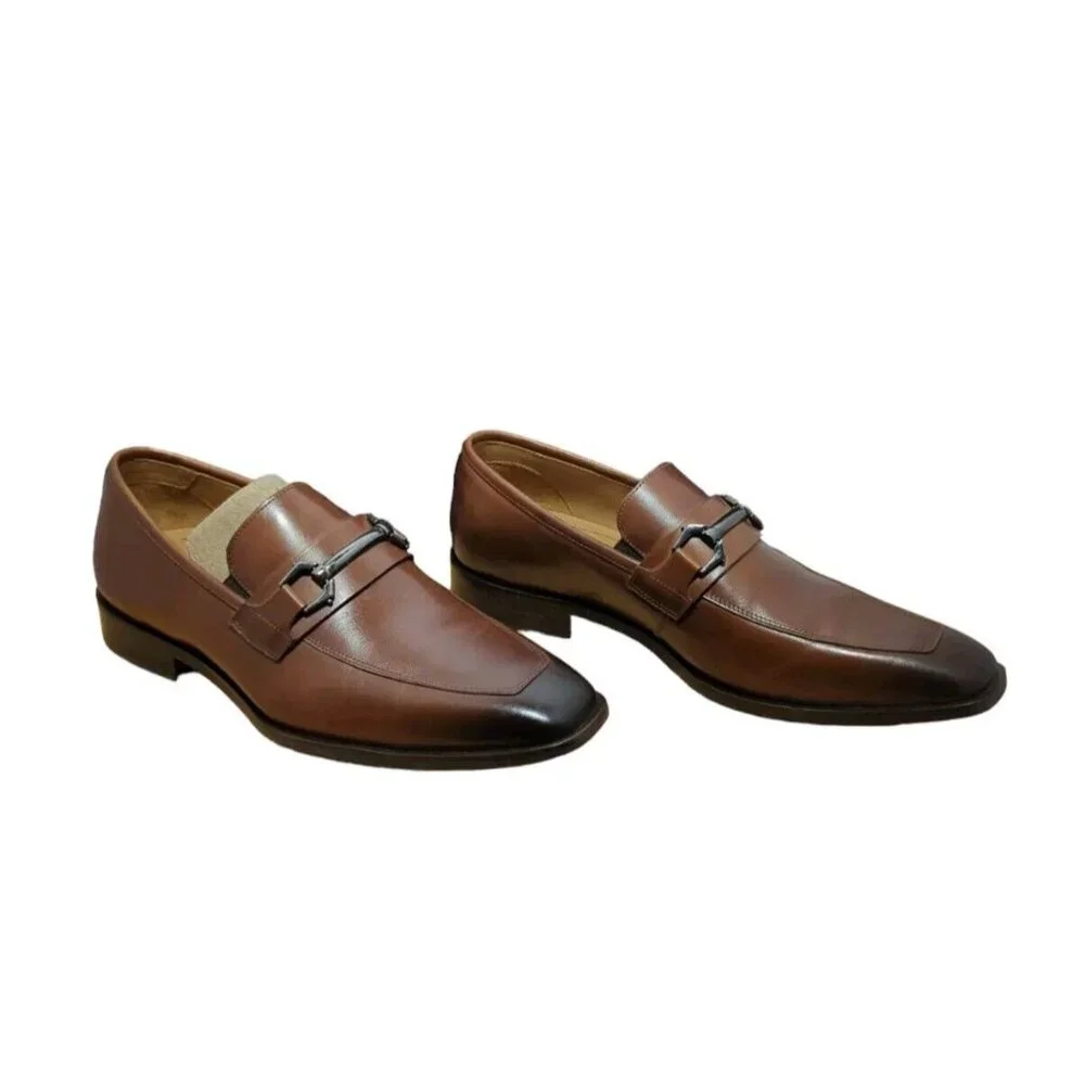 Flag LTD. Men's‎ Noble Bit Leather Brown Loafer Dress Shoes SZ 8.5
